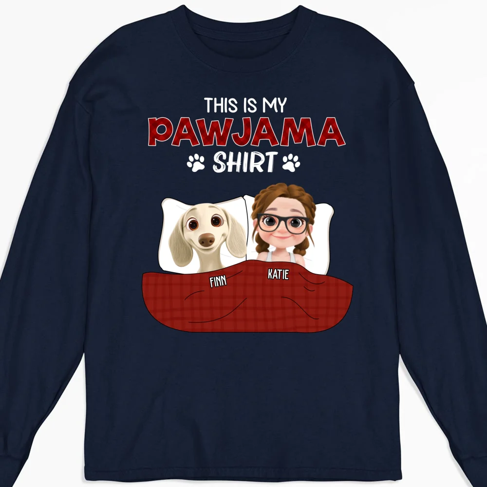 Pawjama Shirt New Style Dark Version - Personalized Custom Long Sleeve T-Shirt - Image 5