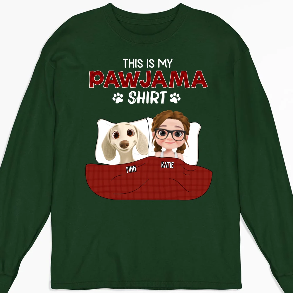 Pawjama Shirt New Style Dark Version - Personalized Custom Long Sleeve T-Shirt - Image 6