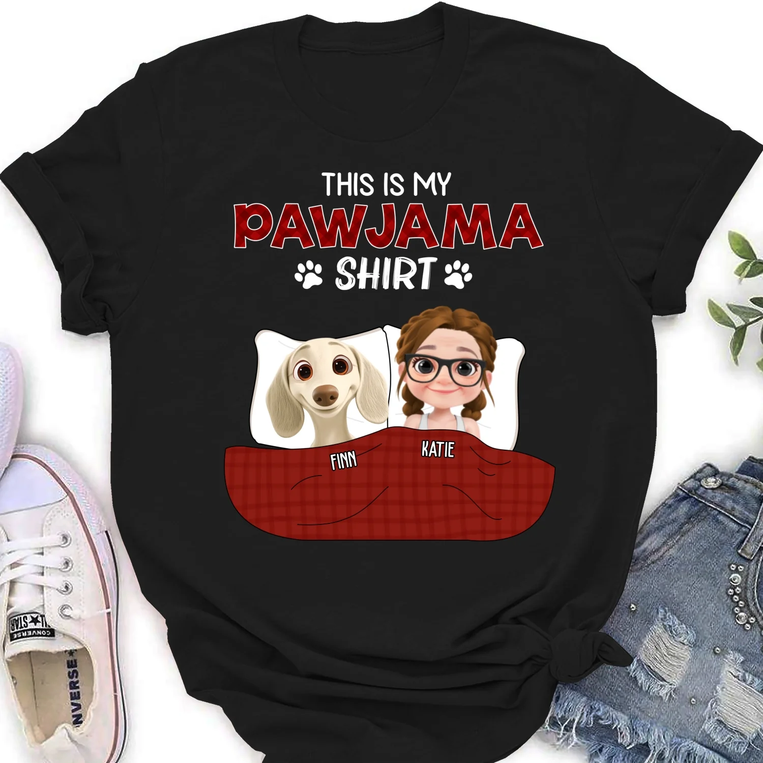 Pawjama Shirt New Style Dark Version - Personalized Custom Women's T-Shirt - Image 6