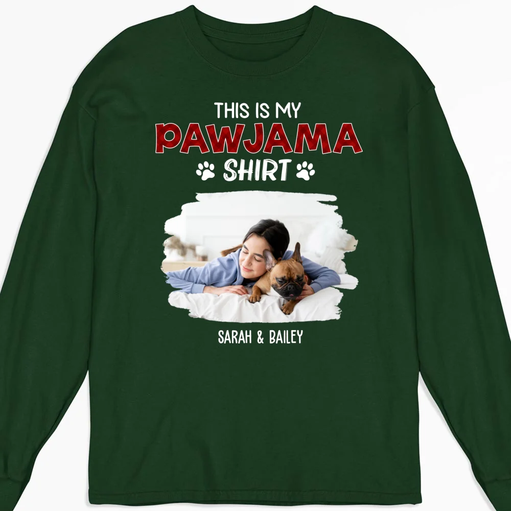 Pawjama Shirt New Style Dark Version Photo - Personalized Custom Long Sleeve T-Shirt - Image 6