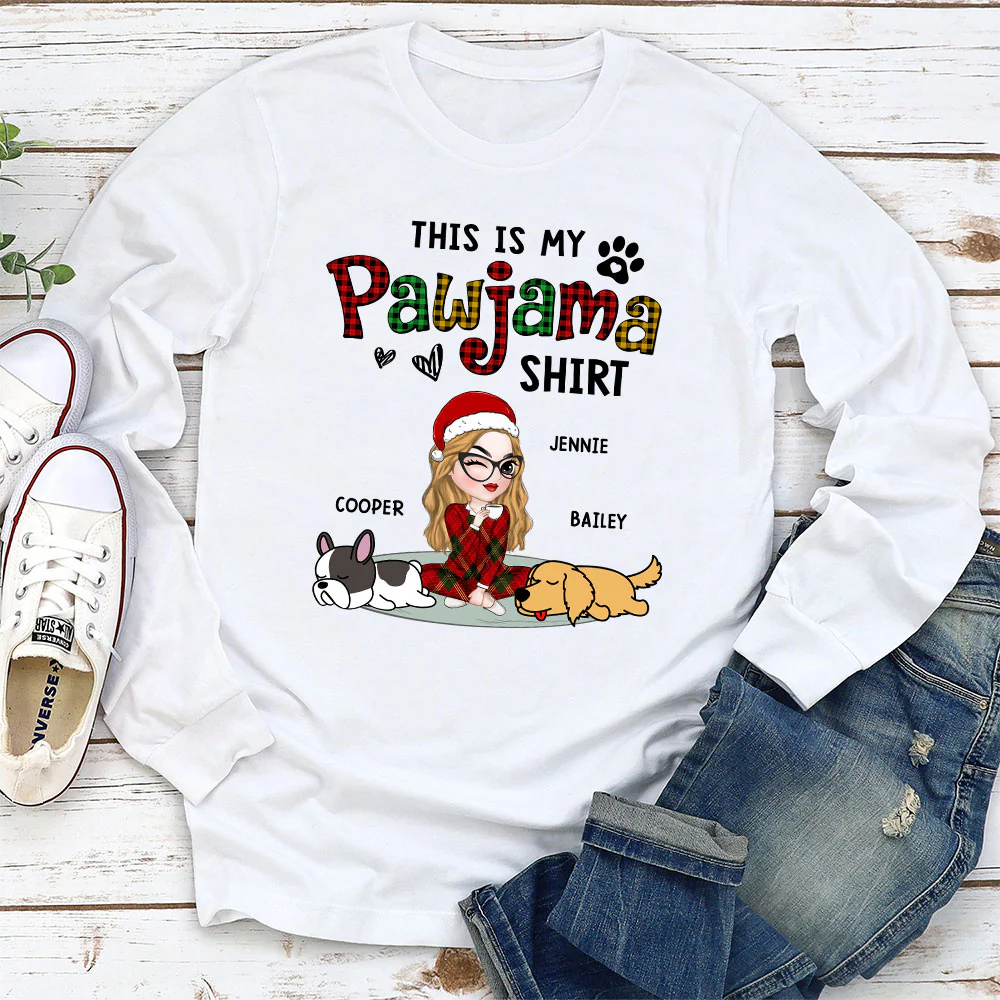 Pawjama Shirt Version 2 - Personalized Custom Long Sleeve T-shirt - Image 3