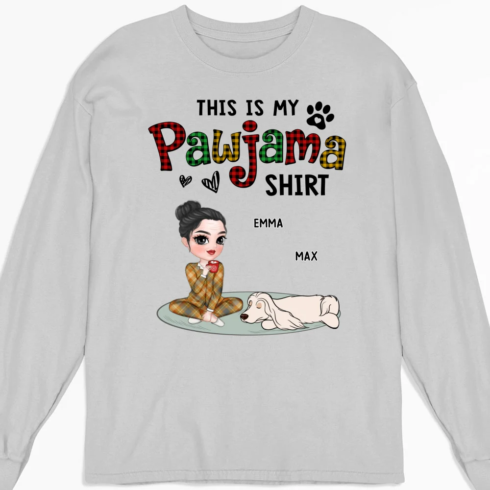 Pawjama Shirt Version 2 - Personalized Custom Long Sleeve T-shirt - Image 4