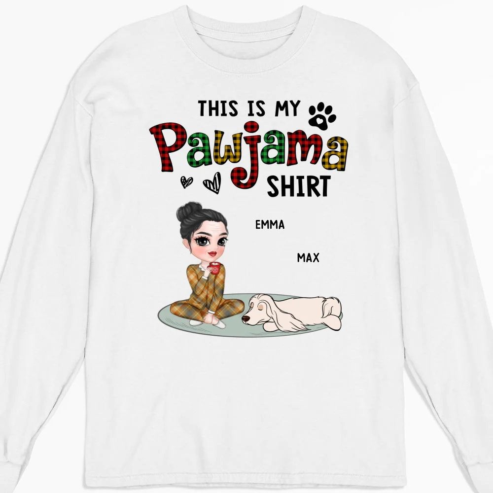 Pawjama Shirt Version 2 - Personalized Custom Long Sleeve T-shirt - Image 5