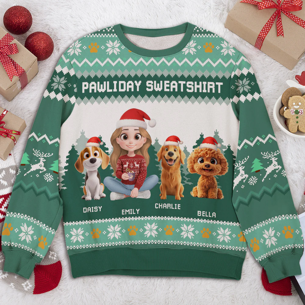 Pawliday Sweatshirt - Personalized Custom All-Over-Print Sweatshirt - Image 3