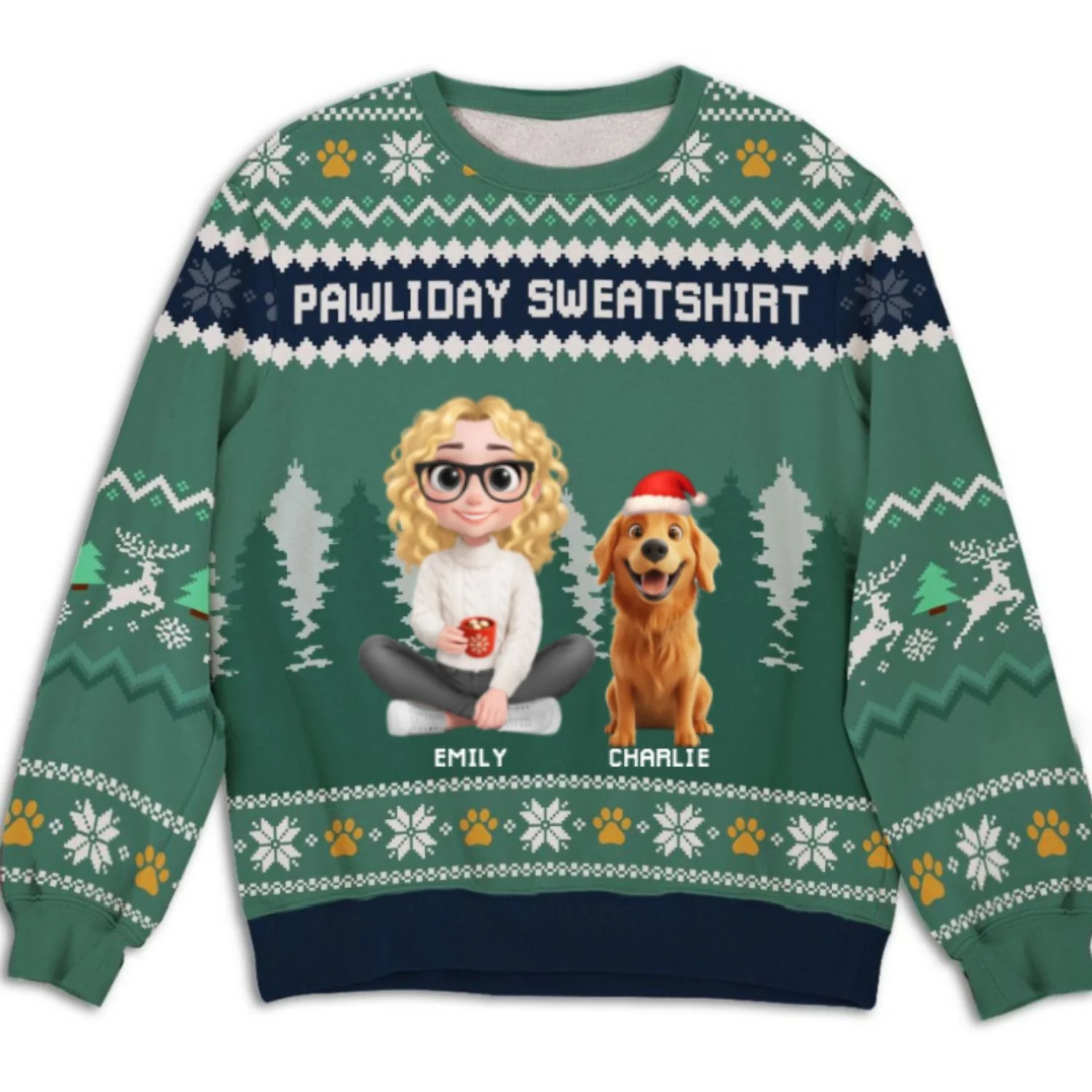 Pawliday Sweatshirt - Personalized Custom All-Over-Print Sweatshirt - Image 6