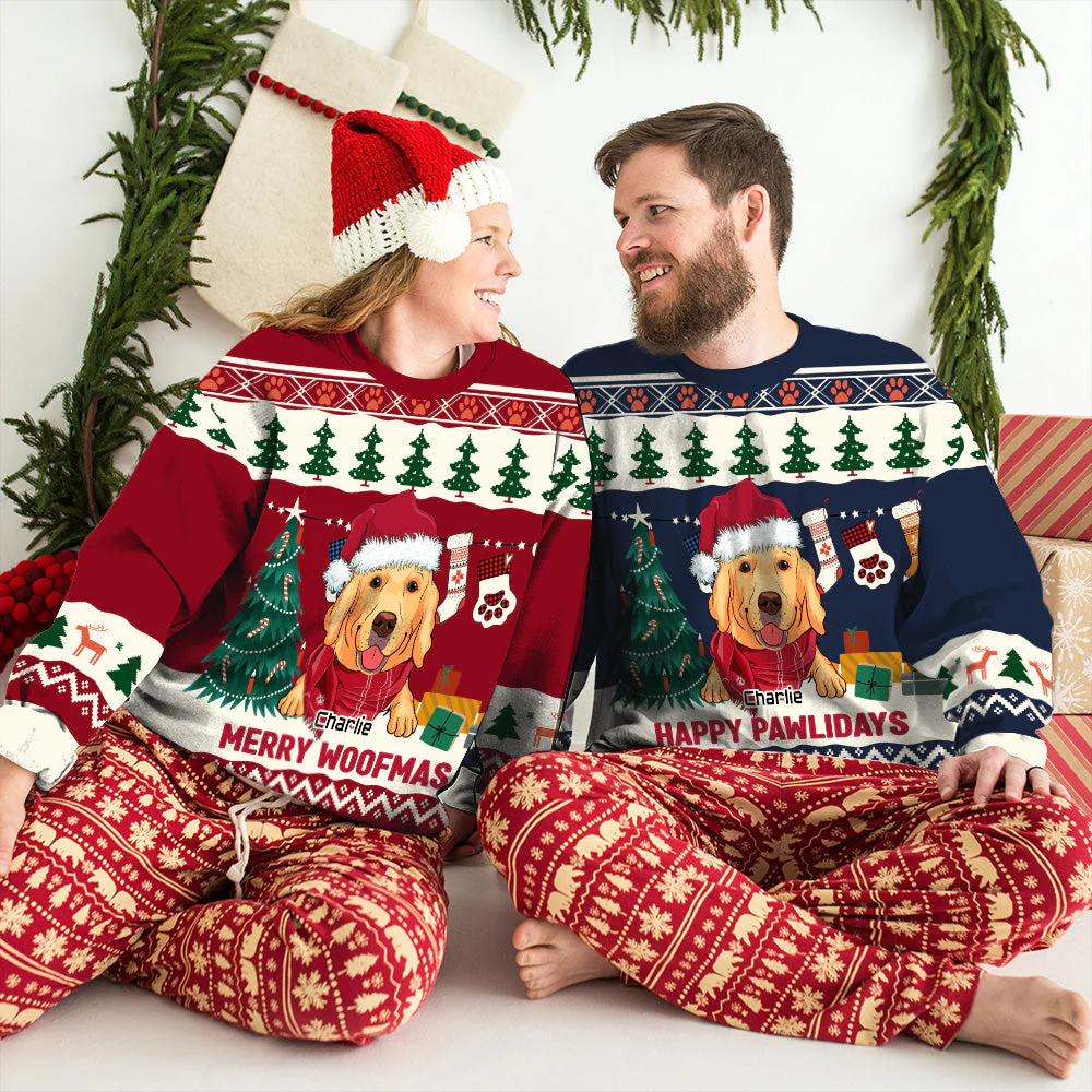 Pawlidays Pet Winter - Personalized Custom All-Over-Print Sweatshirt - Image 5