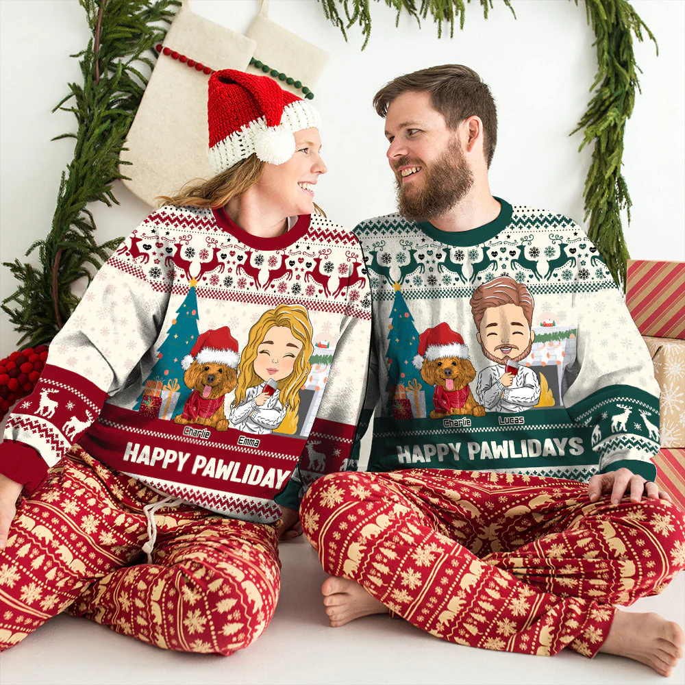 Pawlidays With Dogs - Personalized Custom All-Over-Print Sweatshirt - Image 5