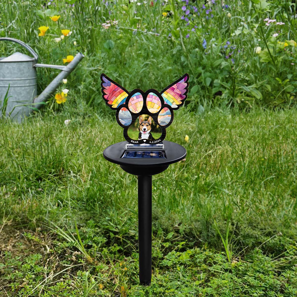 Pawprints On Hearts  - Personalized Custom Solar Light - Image 3
