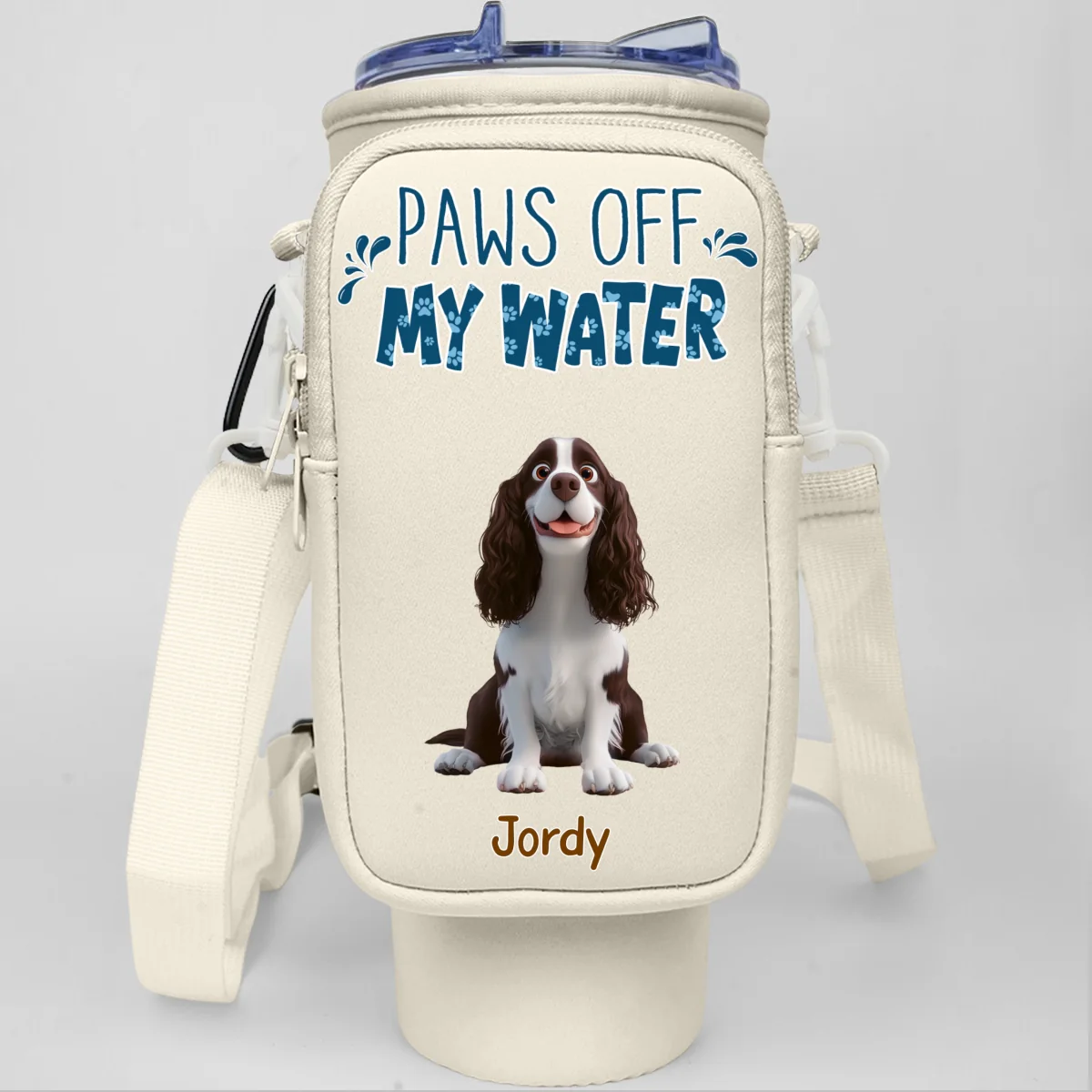 Paws Off My Water - Personalized Custom 40oz Water Bottle Carrier Bag - Image 9