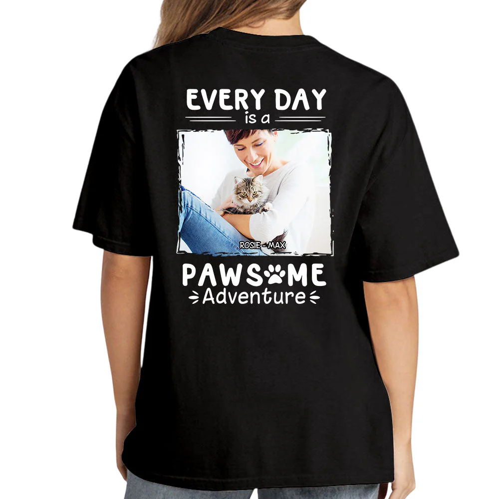 Pawsome Adventure Photo - Personalized Custom Premium T-shirt - Image 5