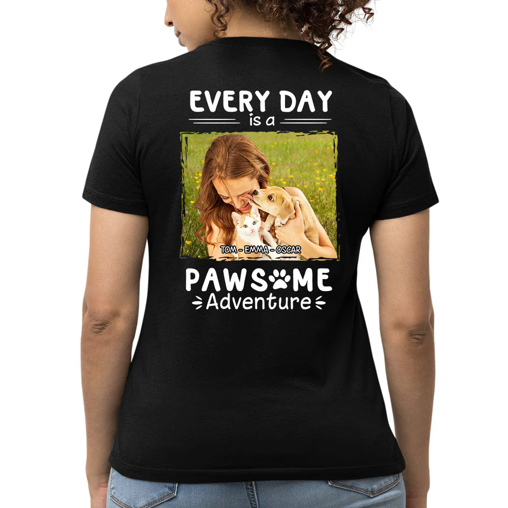 Pawsome Adventure Photo - Personalized Custom Women's T-shirt - Image 5