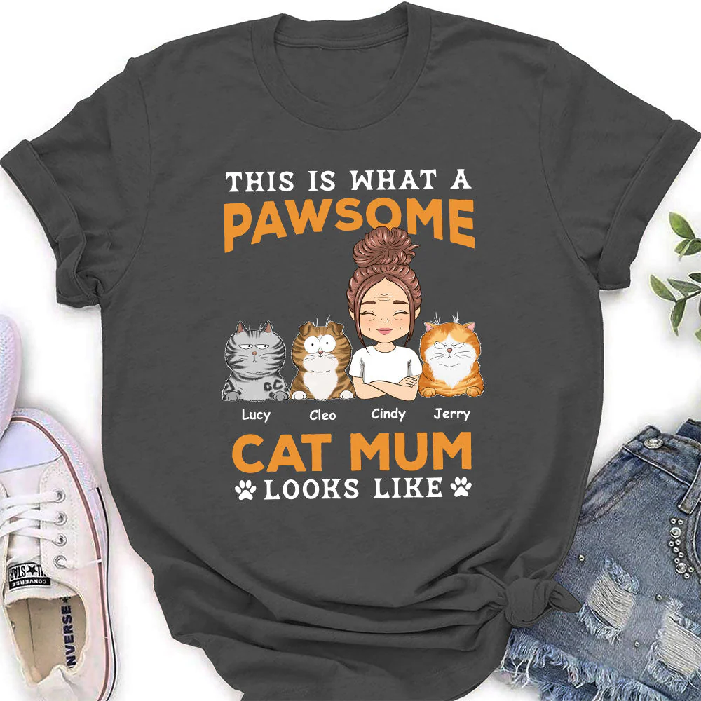 Pawsome Dad Looks Like - Personalized Custom Women's T-shirt - Image 3