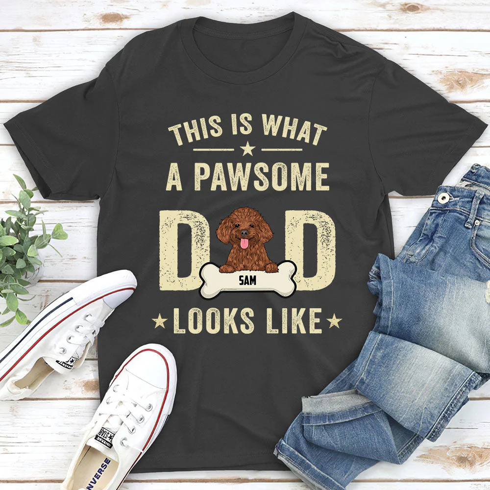 Pawsome Dad - Personalized Custom Unisex T-shirt - Image 4