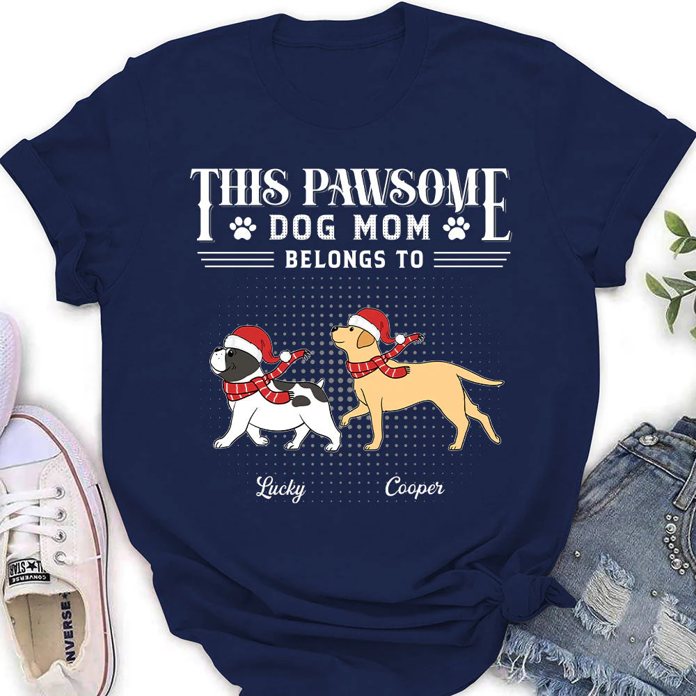 Pawsome Dog Dad - Personalized Custom Women's T-shirt - Image 2