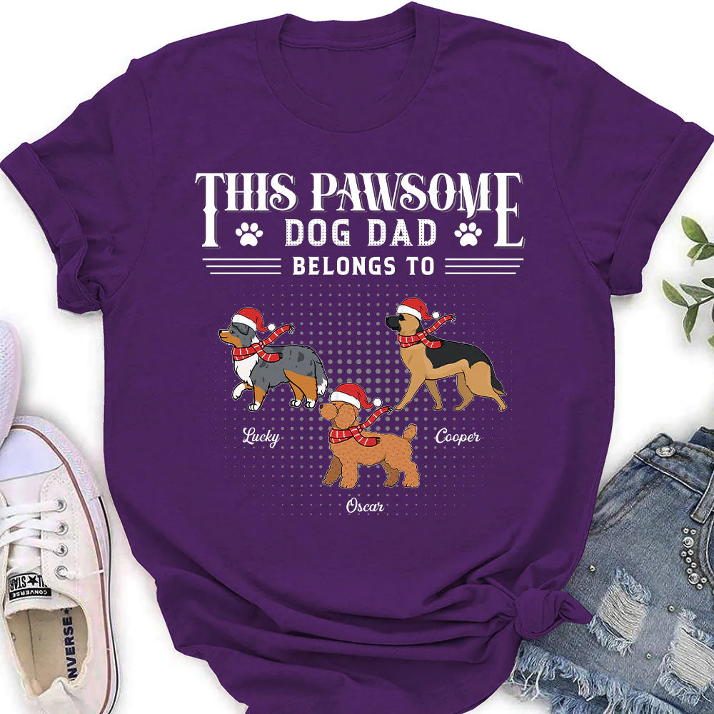 Pawsome Dog Dad - Personalized Custom Women's T-shirt - Image 3