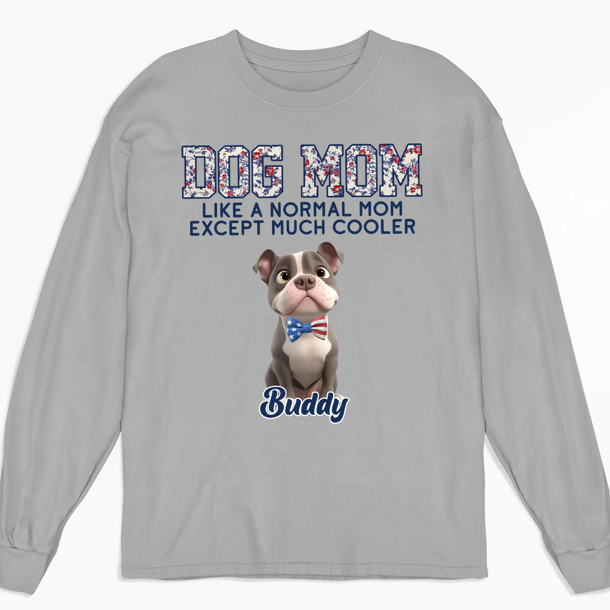 Pawsome Dog Mom - Personalized Custom Long Sleeve T-Shirt