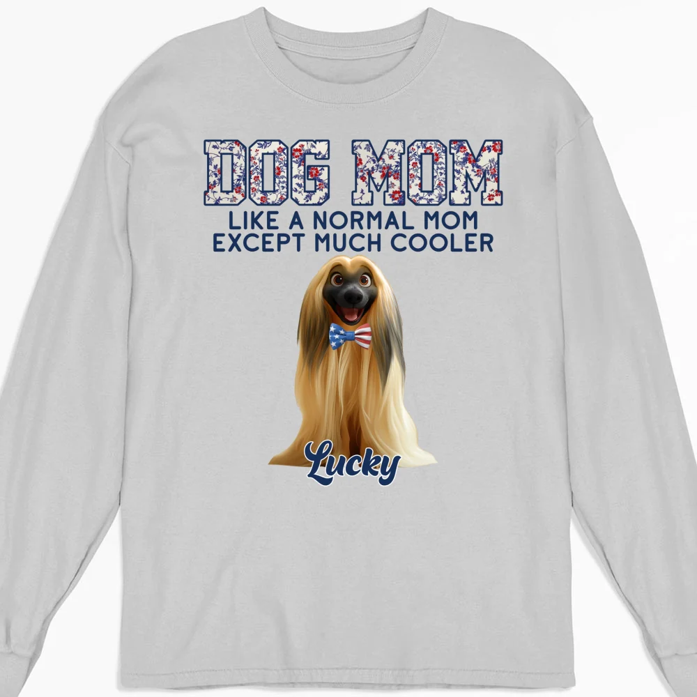 Pawsome Dog Mom - Personalized Custom Long Sleeve T-Shirt - Image 3