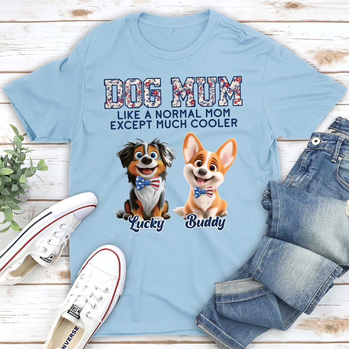 Pawsome Dog Mom - Personalized Custom Unisex T-shirt - Image 4