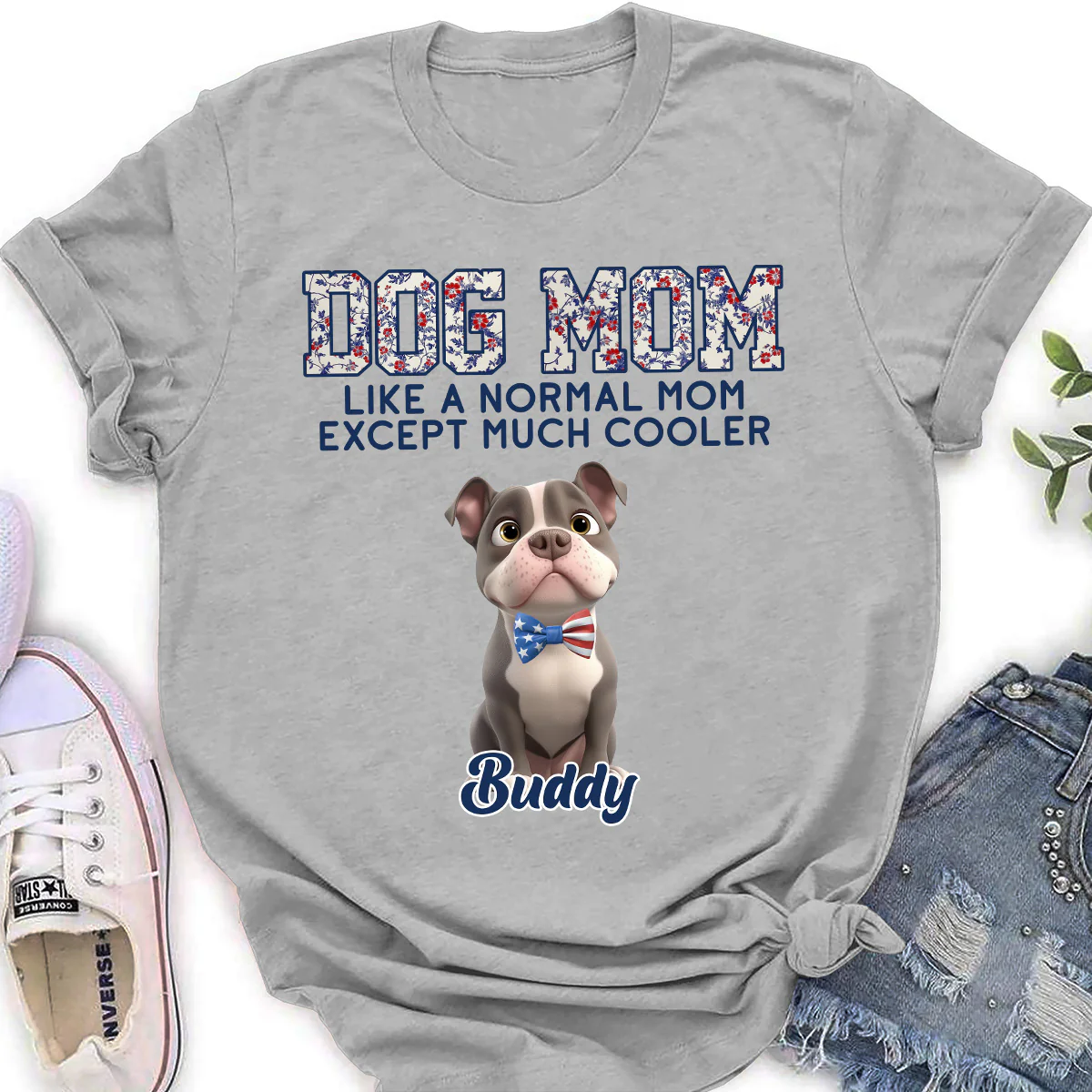 Pawsome Dog Mom - Personalized Custom Women's T-Shirt - Image 2
