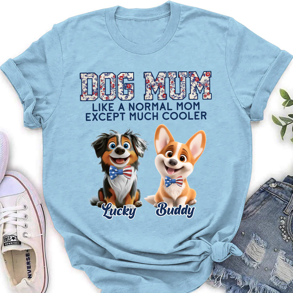 Pawsome Dog Mom - Personalized Custom Women's T-Shirt - Image 4