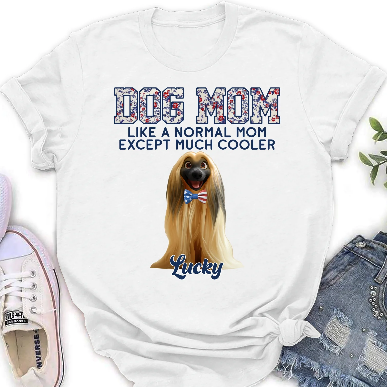 Pawsome Dog Mom - Personalized Custom Women's T-Shirt - Image 5