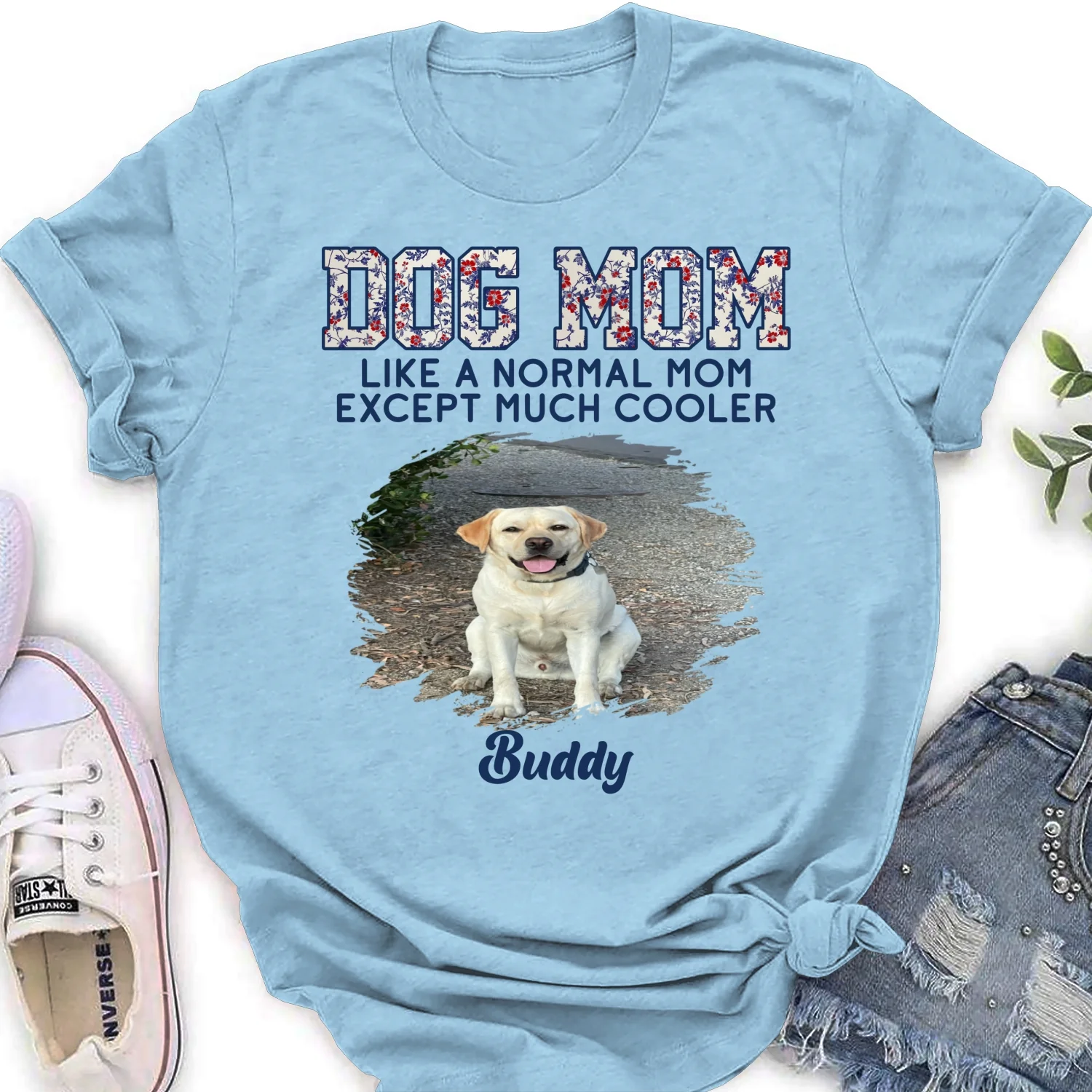 Pawsome Dog Mom Photo - Personalized Custom Women's T-Shirt - Image 5