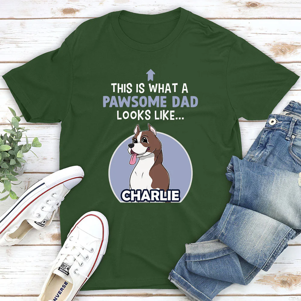 Pawsome Mom/Dad - Personalized Custom Unisex T-shirt - Image 5