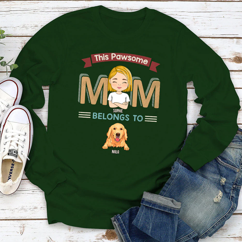 Pawsome Parents - Personalized Custom Long Sleeve T-shirt - Image 3