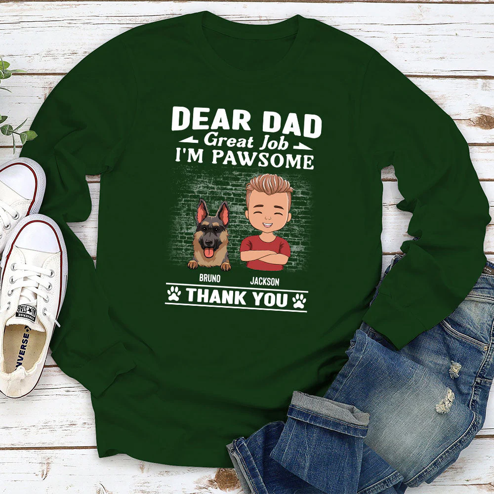 Pawsome - Personalized Custom Long Sleeve T-shirt - Image 3