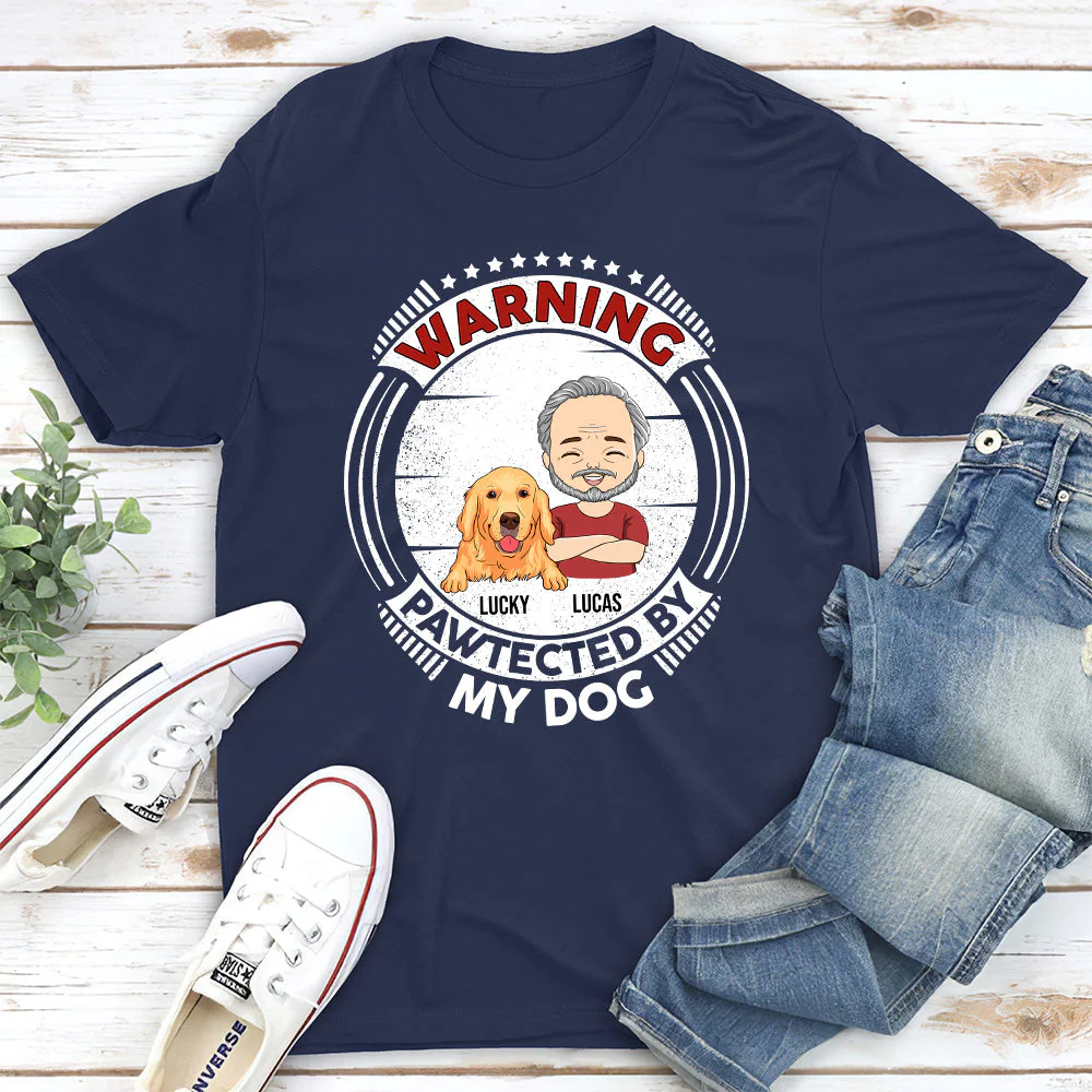 Pawtected By My Dog - Personalized Custom Unisex T-shirt - Image 2