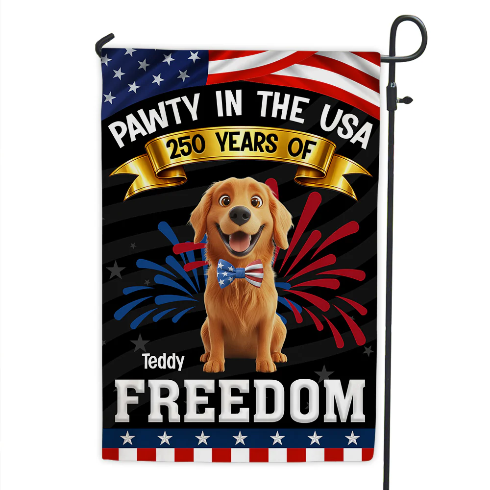Pawty In The USA - Personalized Custom Flag