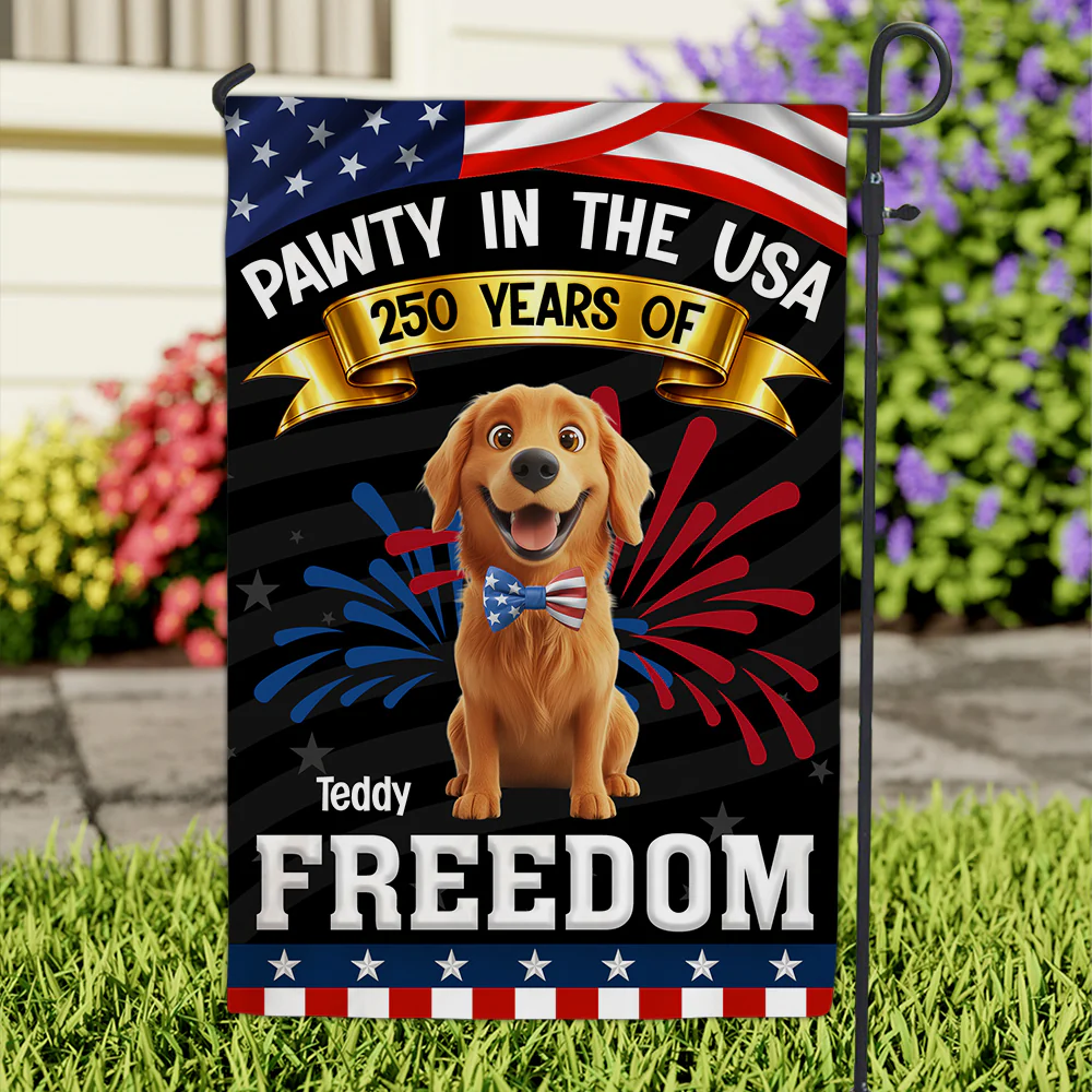 Pawty In The USA - Personalized Custom Flag - Image 3