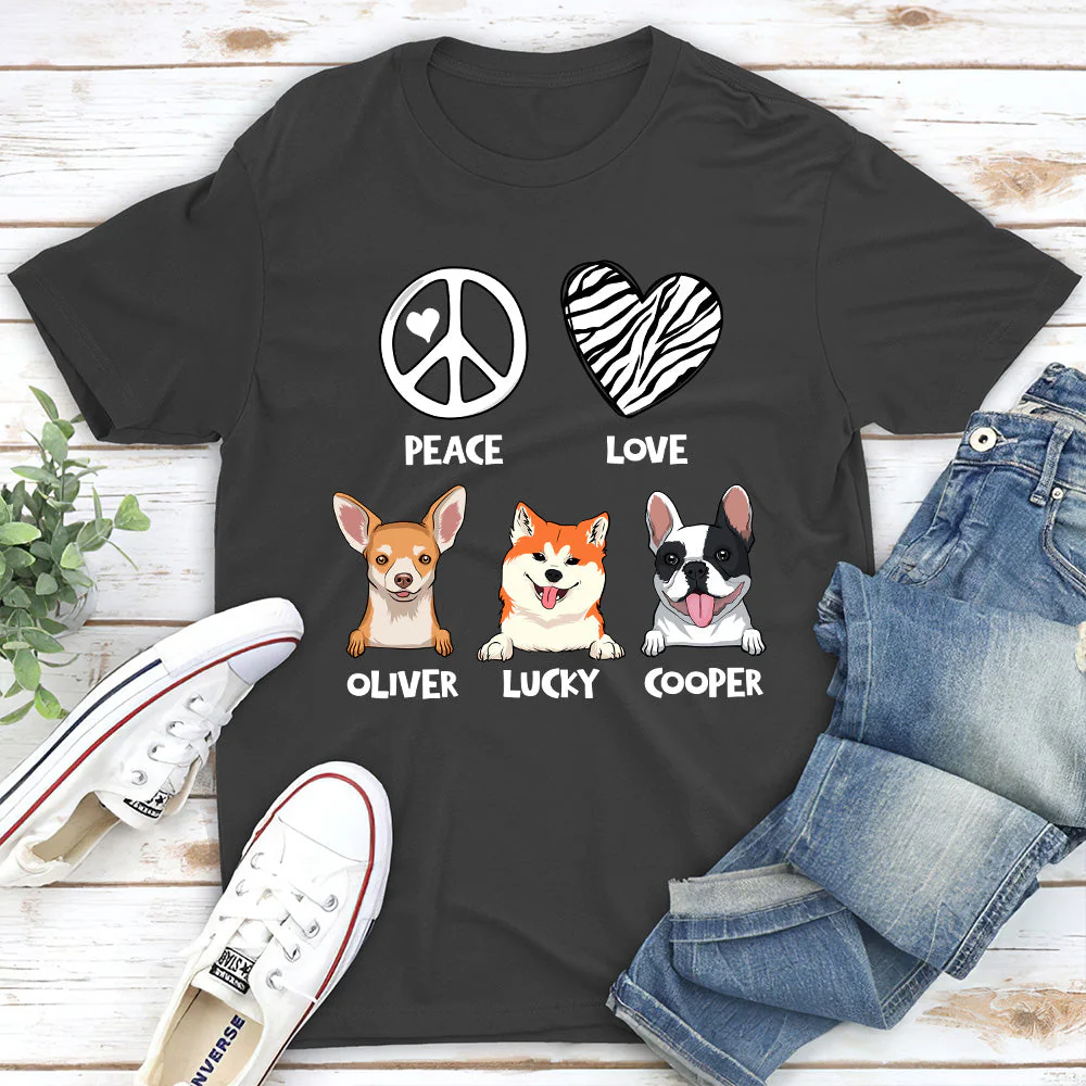 Peace And Love - Personalized Custom Unisex T-shirt - Image 5