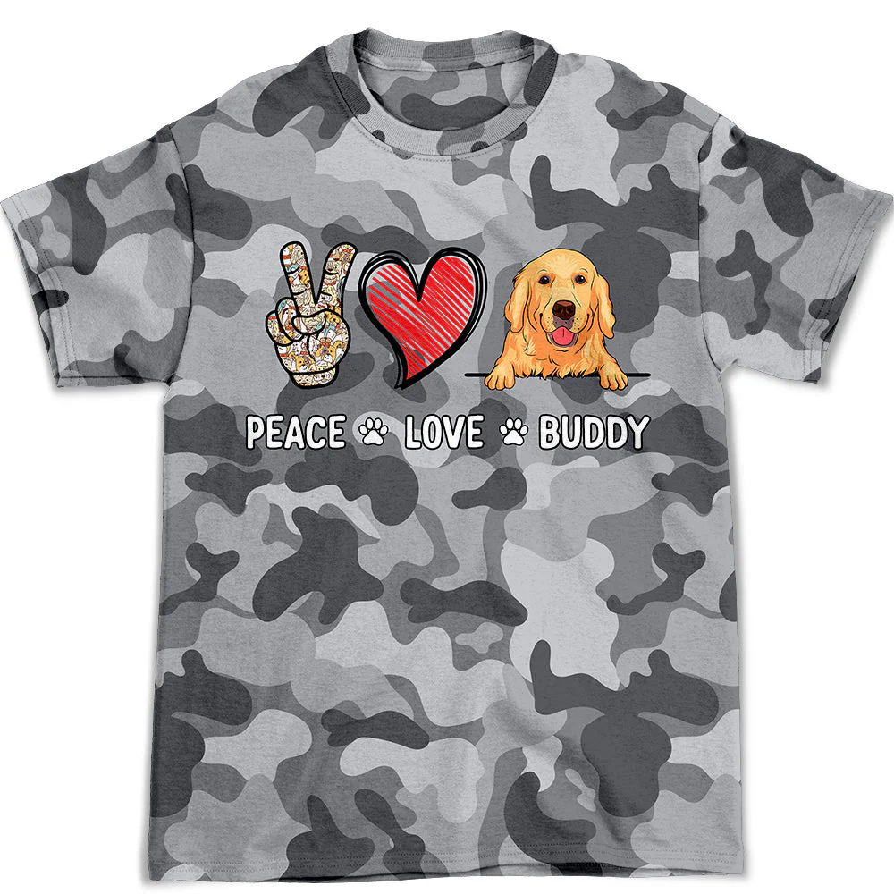 Peace Love Camo - Personalized Custom All-over-print T-shirt