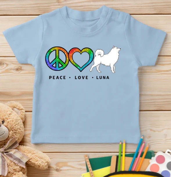 Peace Love Dog Pattern - Personalized Custom Youth T-shirt - Image 3