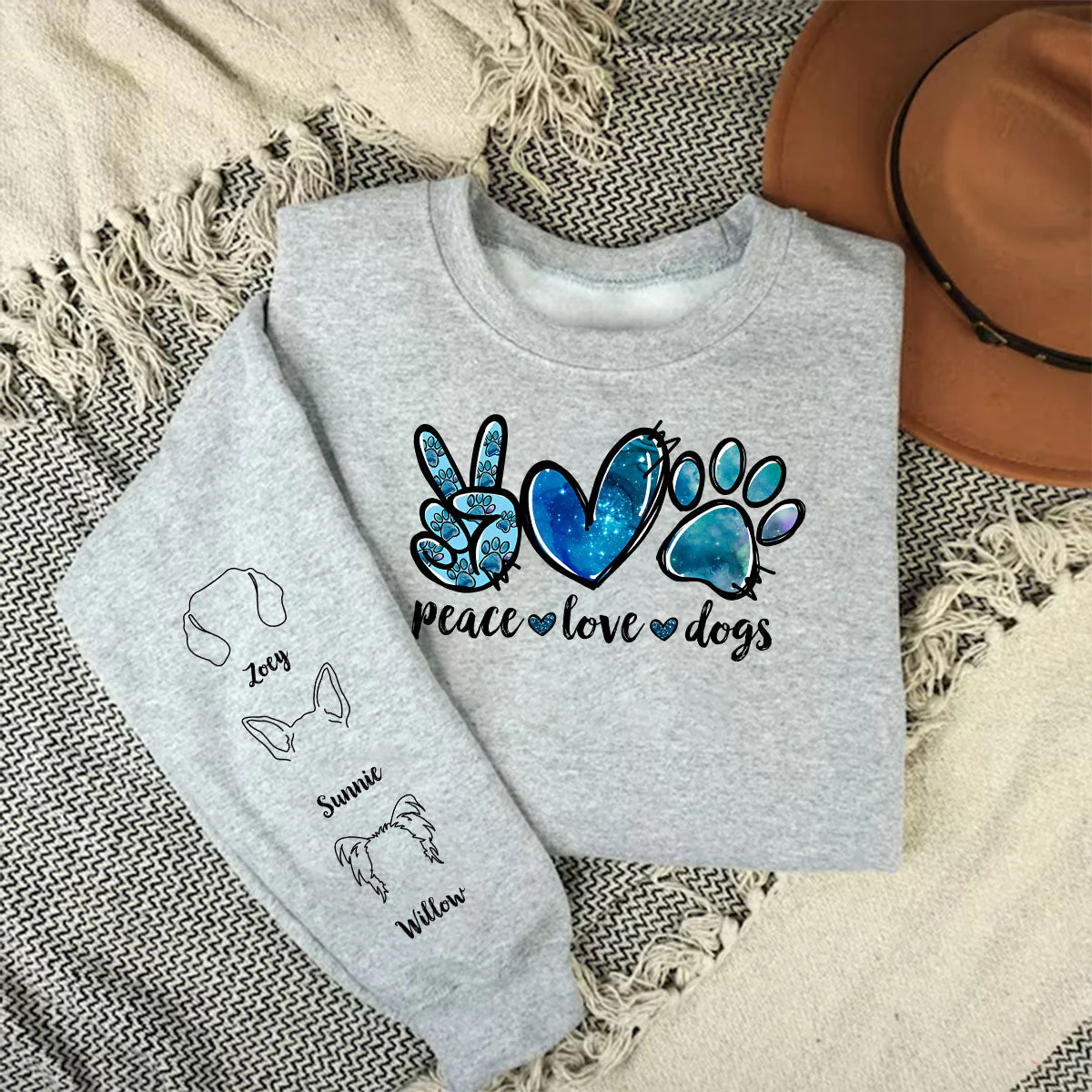 Peace Love Dog - Personalized Custom Long Sleeve T-shirt - Image 2