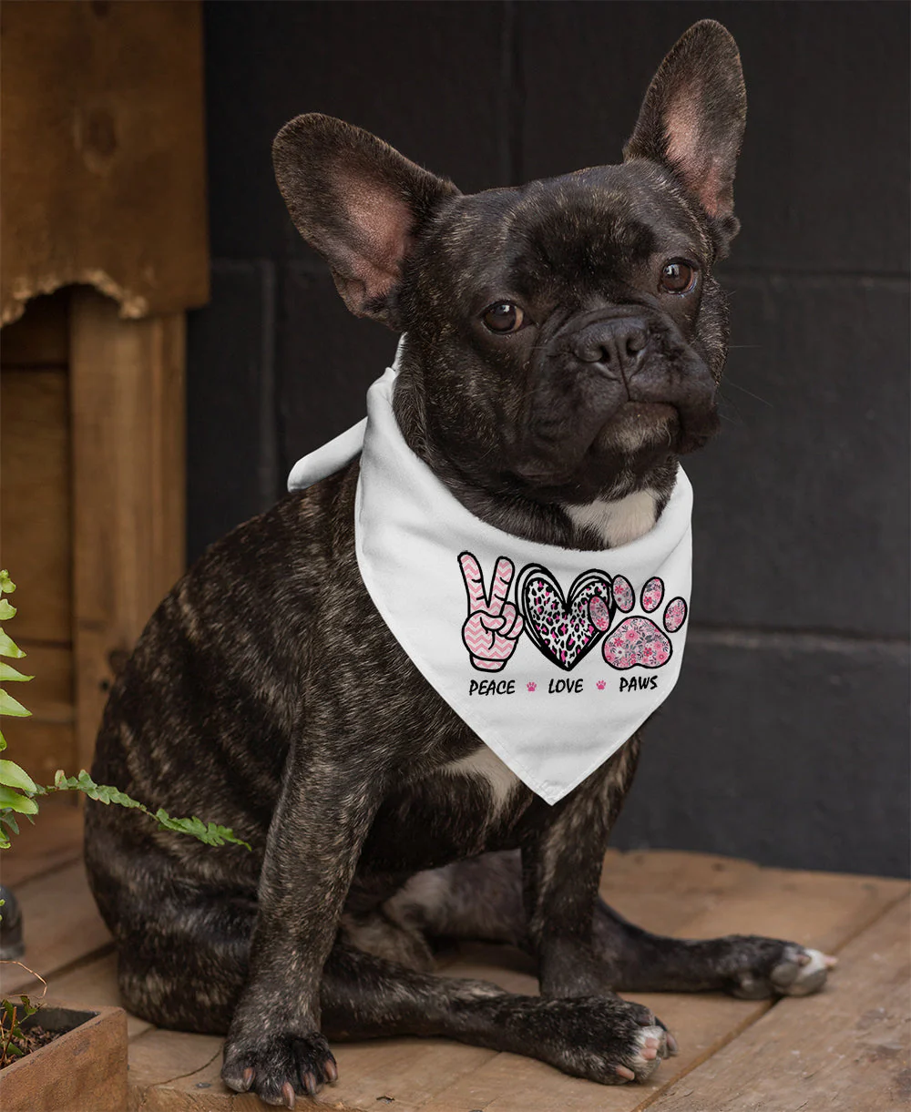 Peace Love Paws - Dog Bandana - Image 3