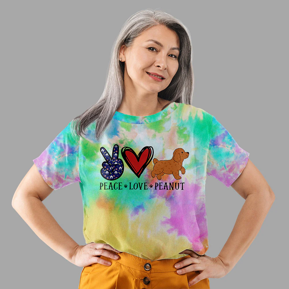 Peace Love Walking Dog- Personalized Custom All-over-print T-shirt - Image 4