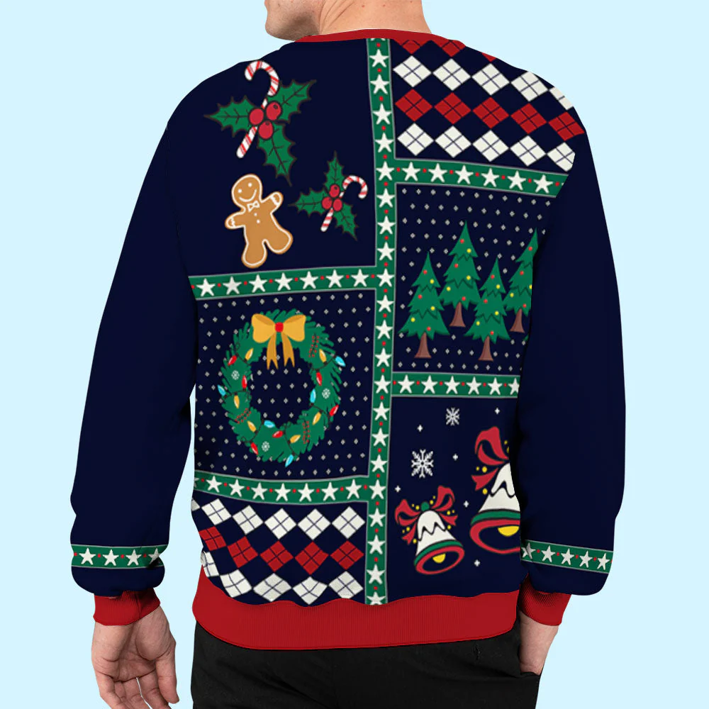 Peeking Cat Patchwork - Personalized Custom All-Over-Print Sweatshirt - Image 6