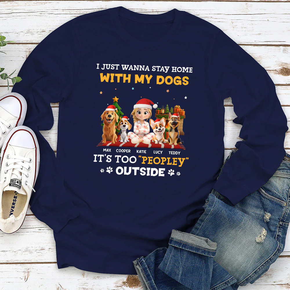 Peopley Cartoon Dog And Human - Personalized Custom Long Sleeve T-Shirt - Image 2