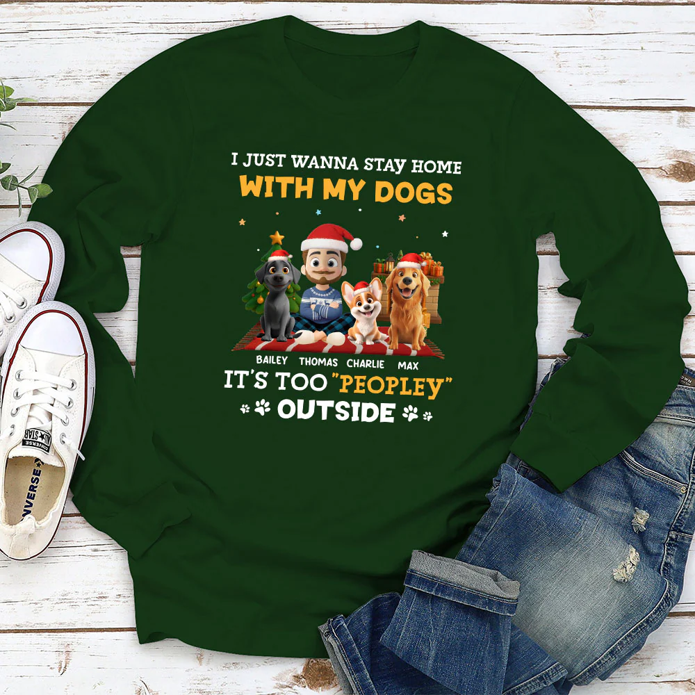 Peopley Cartoon Dog And Human - Personalized Custom Long Sleeve T-Shirt - Image 3