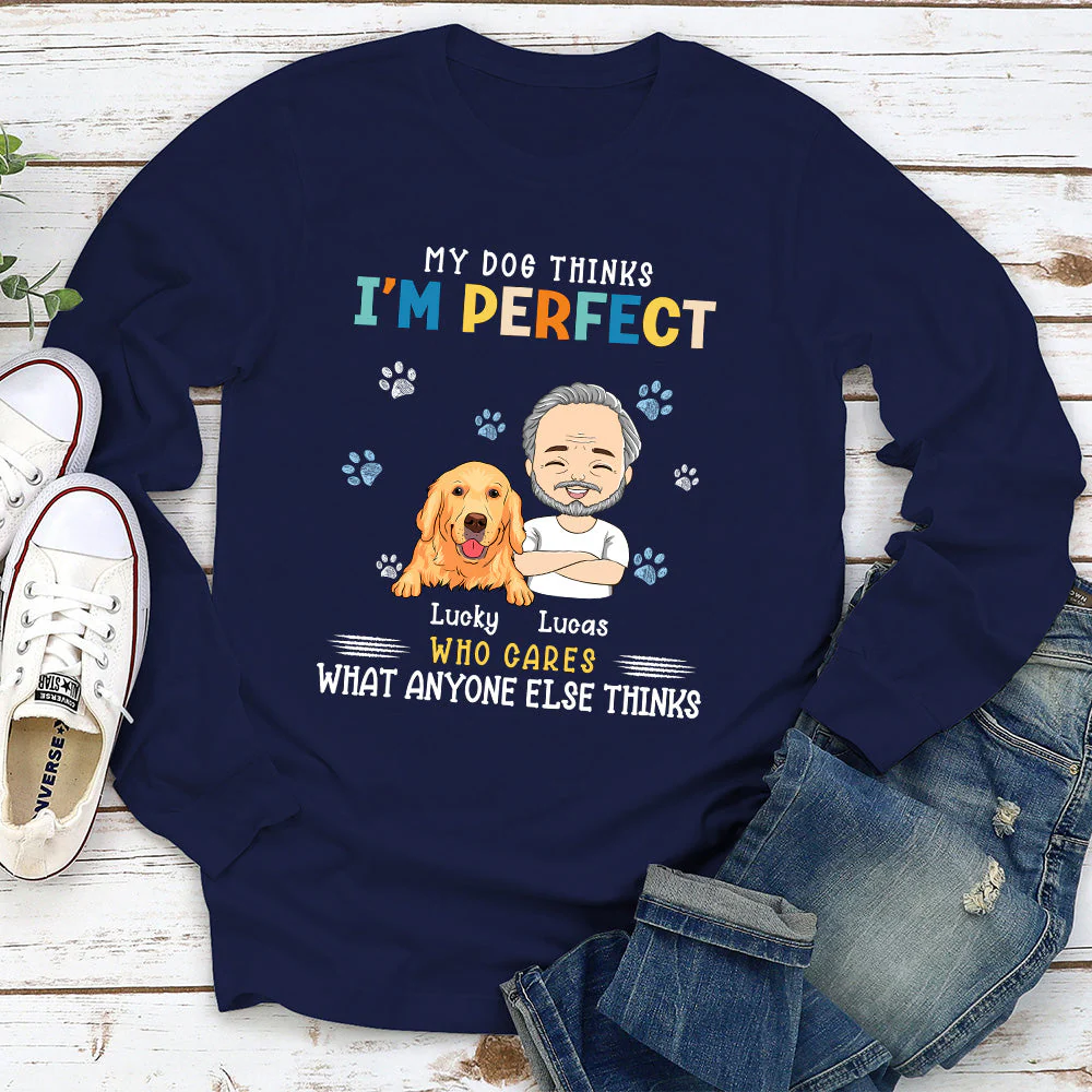 Perfect Dog Mom - Personalized Custom Long Sleeve T-shirt - Image 2