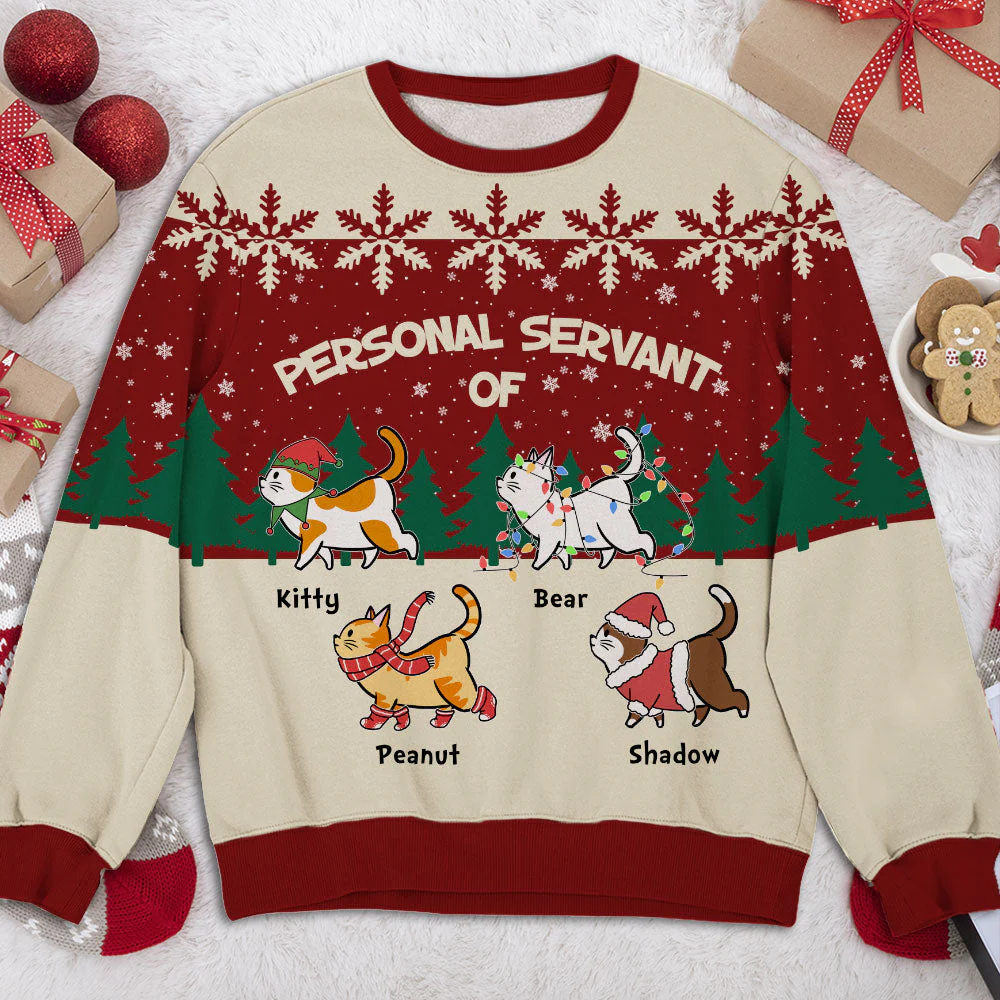 Personal Cat Servant - Personalized Custom All-Over-Print Sweatshirt - Image 2