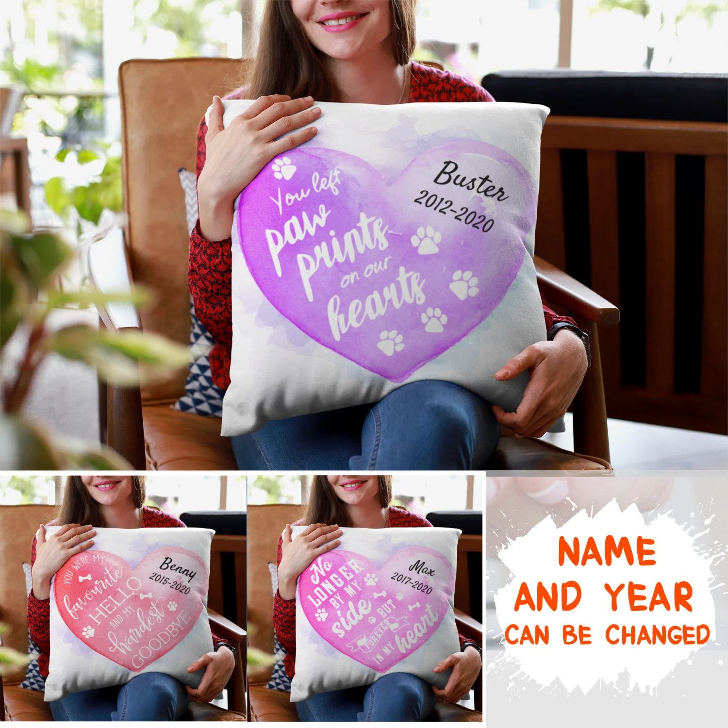 Pet Memorial -  Personalized Custom Throw Pillow