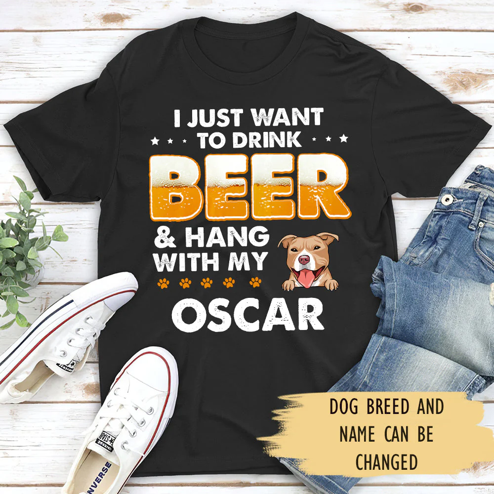 Beer and Dog - Personalized Custom T-shirt - Image 2
