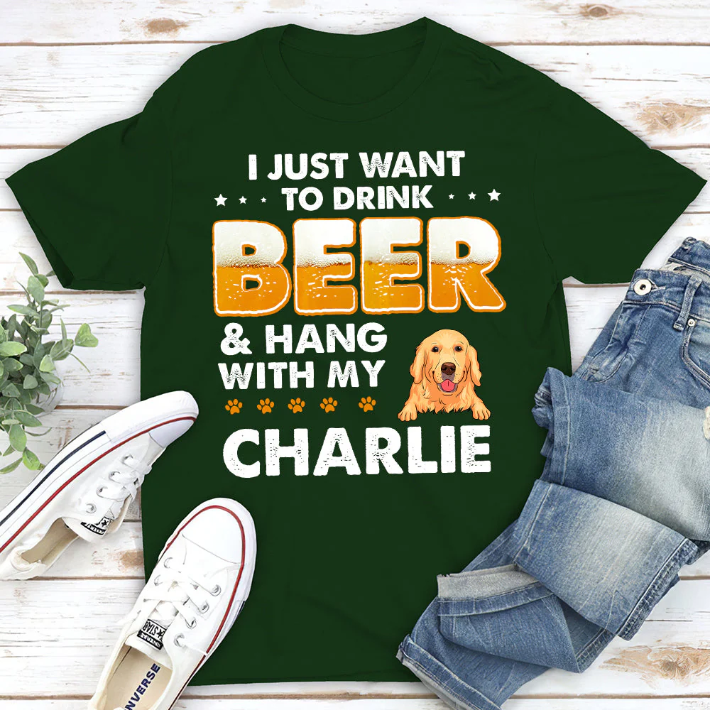 Beer and Dog - Personalized Custom T-shirt - Image 4
