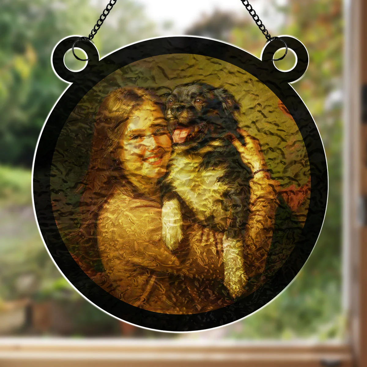 Pet And Me - Personalized Custom Wavy Suncatcher - Image 2