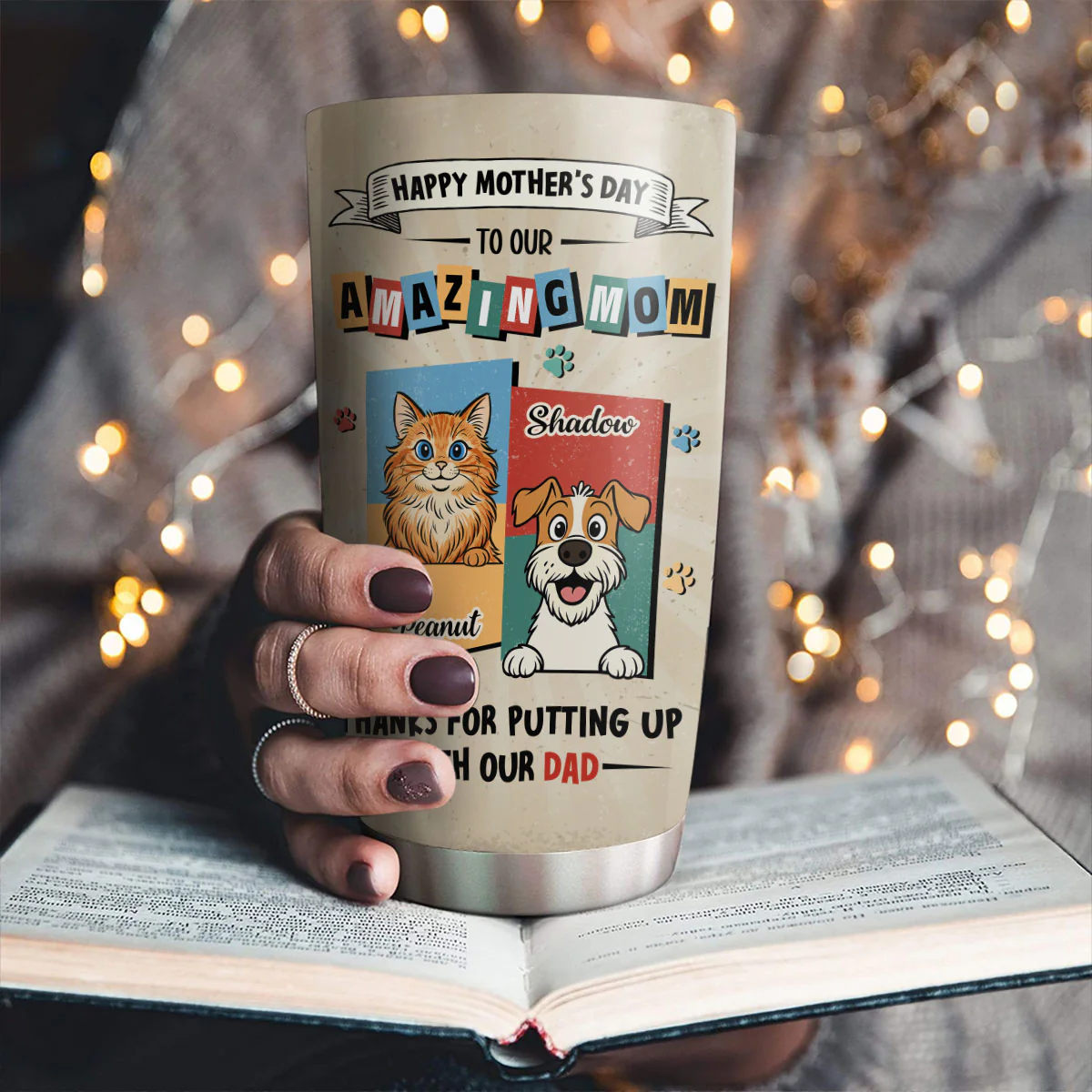 Pet Approved Mom - Personalized Custom Tumbler - Image 4