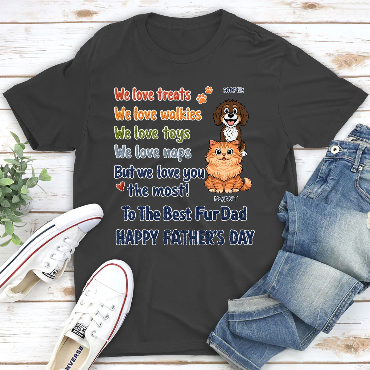 Pet Dad Better Than Treats - Personalized Custom Shirt - Image 4