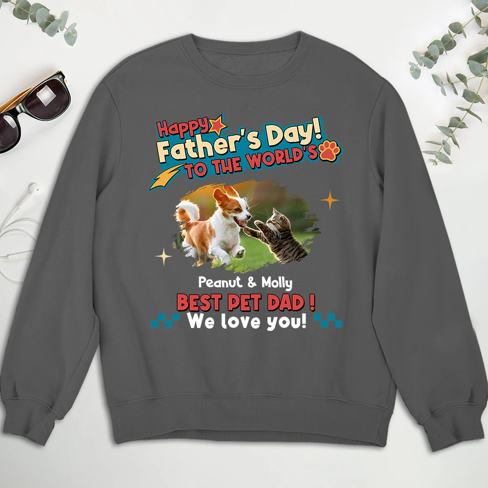 Pet Dad Forever Photo - Personalized Custom Shirt - Image 6
